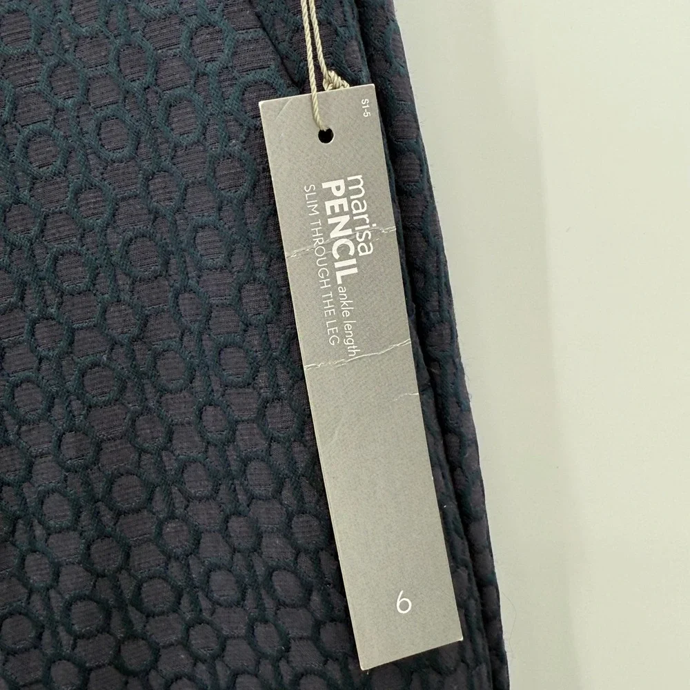 LOFT Marisa Ankle Pencil Slim Leg Patterned‎ Purple Pants Size 6 NWT